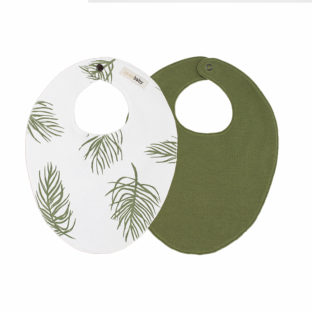 L'ovedbaby/Reversible Bib(Sage Palm)