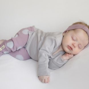 L'ovedbaby/Dots Leggings(Lavender×Light Gray)