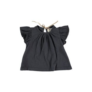 PETIT INDI/frilled T-shirt(navy)
