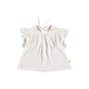 PETIT INDI/frilled T-shirt(White)