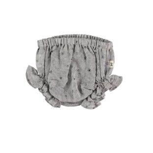 PETIT INDI/pin-strip flower baby shorts