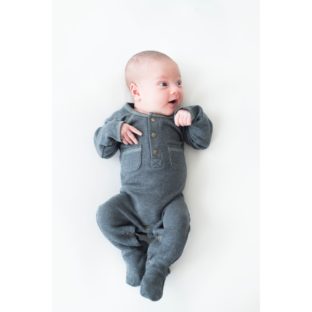 L'ovedbaby/Pocket Footed Overall(Dark Heather×Seafoam)