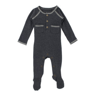 L'ovedbaby/Pocket Footed Overall(Dark Heather×Beige)