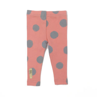 L'ovedbaby/Dots Leggings(Coral pink×Light Gray)