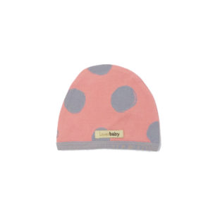L'ovedbaby/Dots Cap(Coral pink×Light Gray)