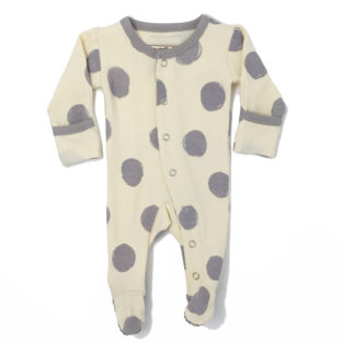 L'ovedbaby/Dots Footed Overall(Beige×Light Gray)