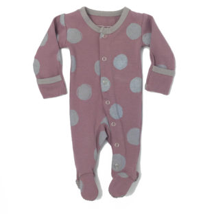 L'ovedbaby/Dots Footed Overall(Lavender×Light Gray)