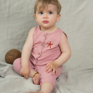 Ammehoela/sleeve less rompers(pink)