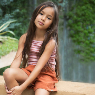 Ammehoela/rib Camisole(pink strip)